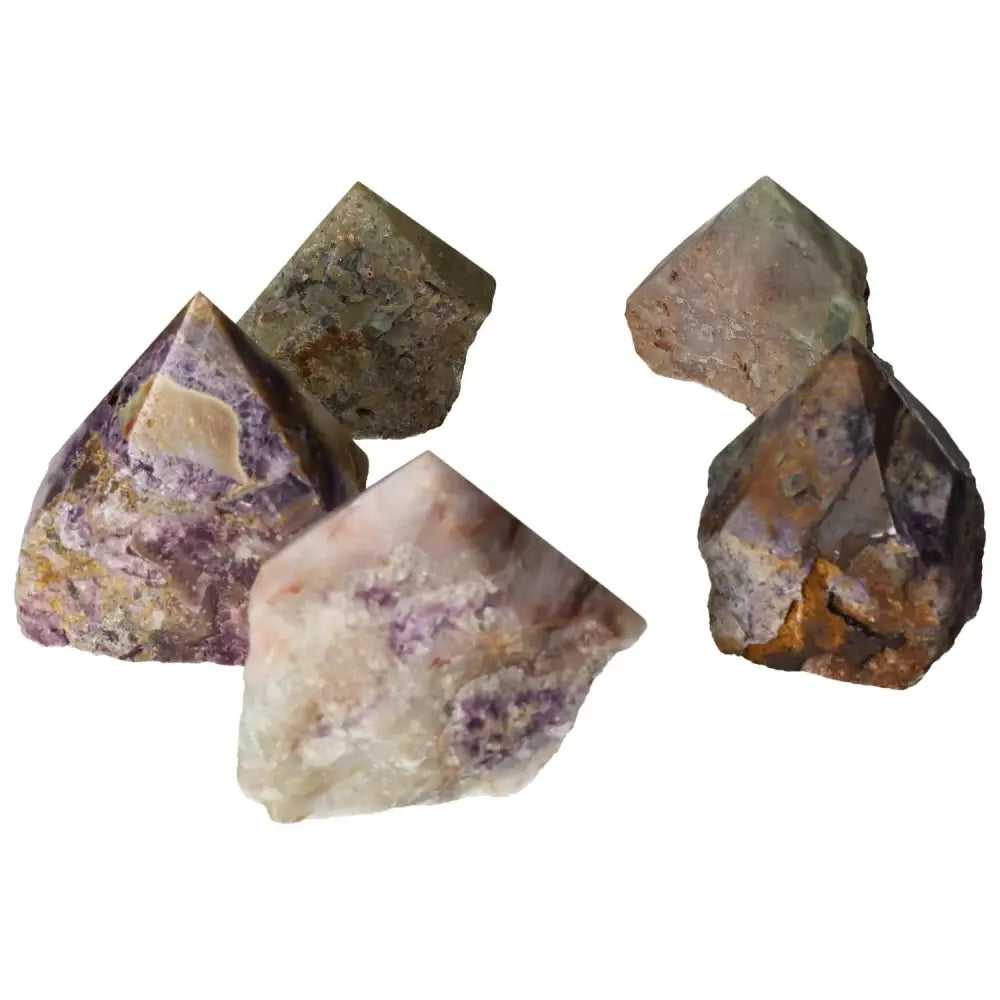 Polished Point Fluorite M, premium gemstone by Sylvia Crystals, enhancing creativity and balance with spiritual clarity.
