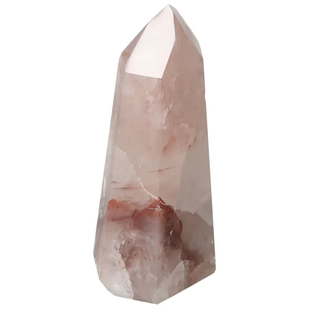Polished Point Hematoide crystal by Sylvia Crystals, showcasing luxury and spiritual depth for collectors and enthusiasts.