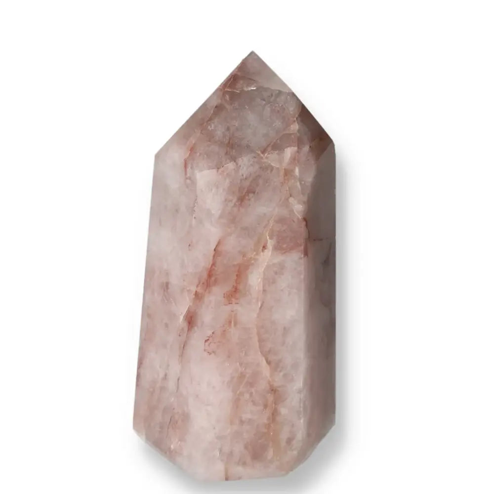 Polished Point Hematoide crystal by Sylvia Crystals, a luxurious centerpiece for spiritual sanctuaries and aesthetic spaces.