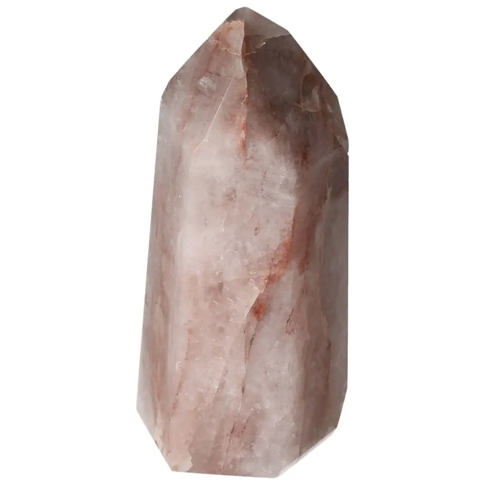 Polished Point Hematoide Quartz by Sylvia Crystals, luxury crystal for spiritual sanctuaries, renowned for grounding properties.
