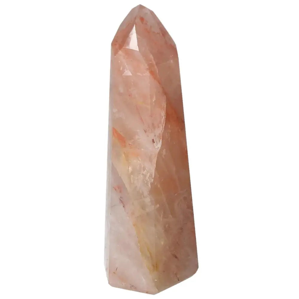 Polished Point Hematoide crystal from Sylvia Crystals, epitomizing spirituality and luxury, ideal for grounding and balancing.
