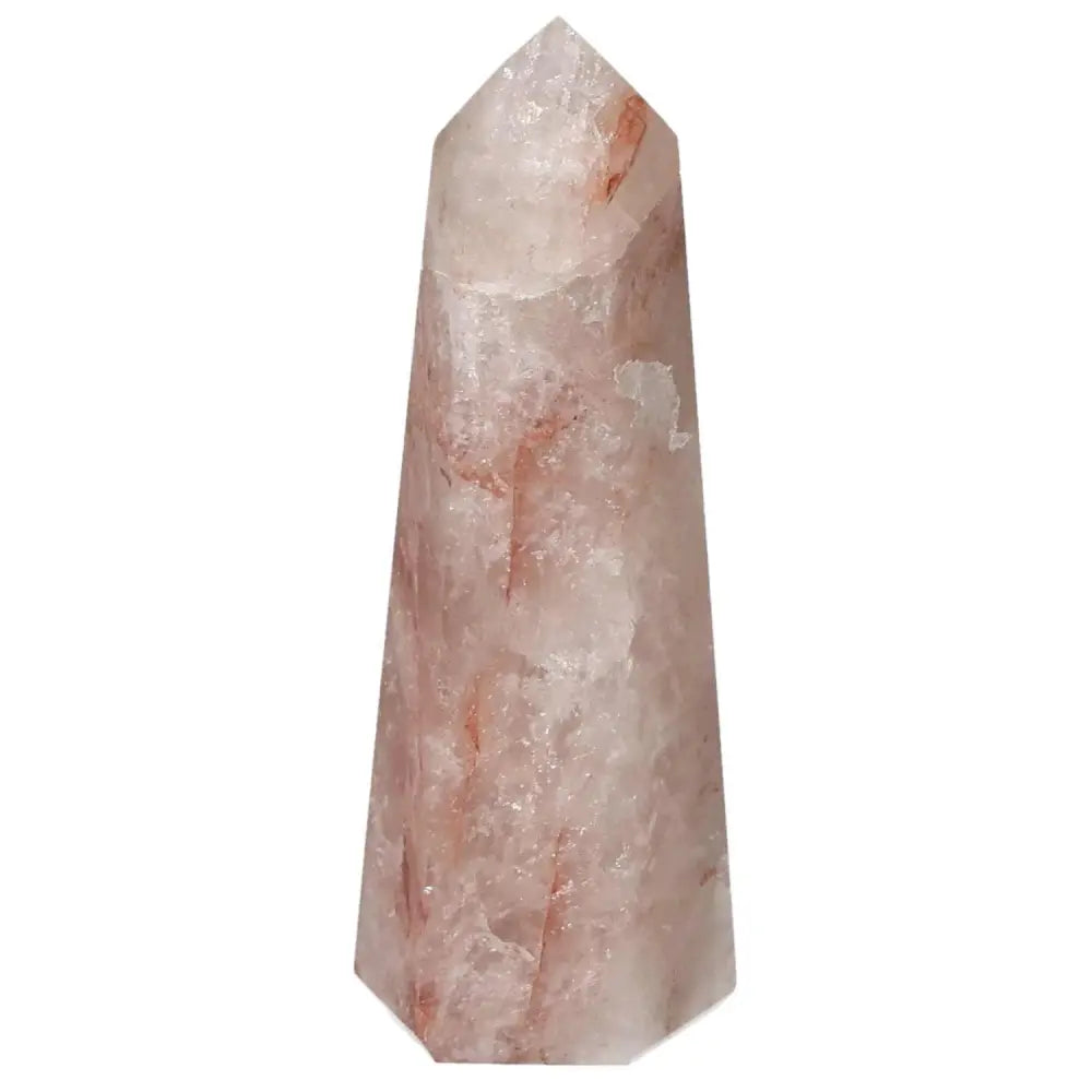 Polished Point Hematoide crystal from Sylvia Crystals, showcasing transformative energy with unique properties for personal insight.