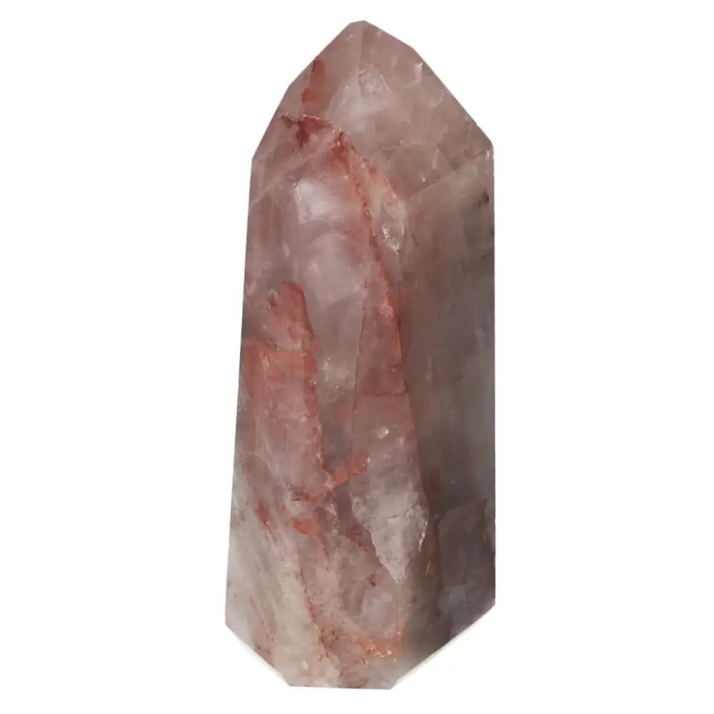 Polished Point Hematoide from Sylvia Crystals with deep earthy tones and intricate veining patterns, showcasing natural beauty.