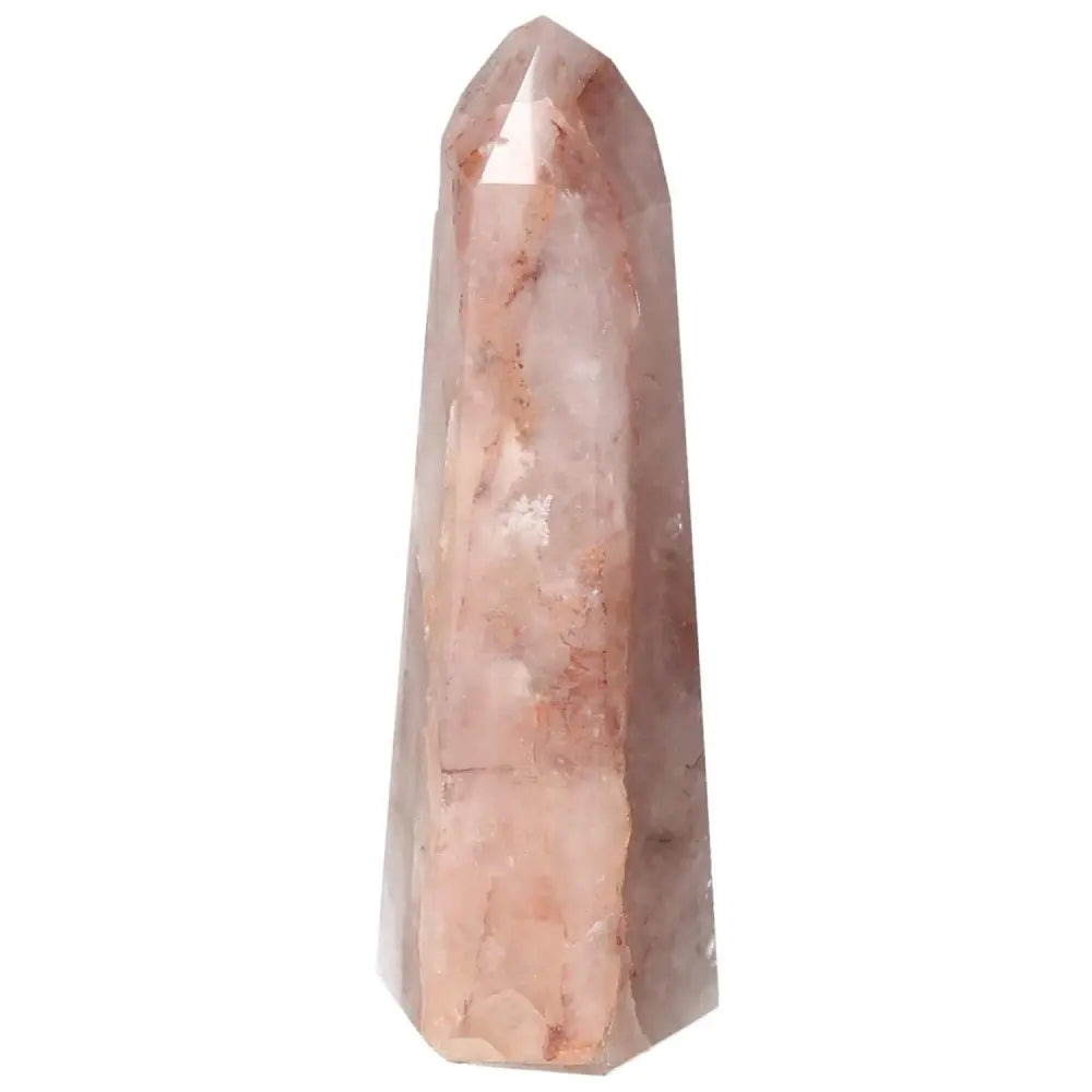Polished Point Hematoide crystal from Sylvia Crystals, showcasing its elegant reddish hues and spiritual significance.