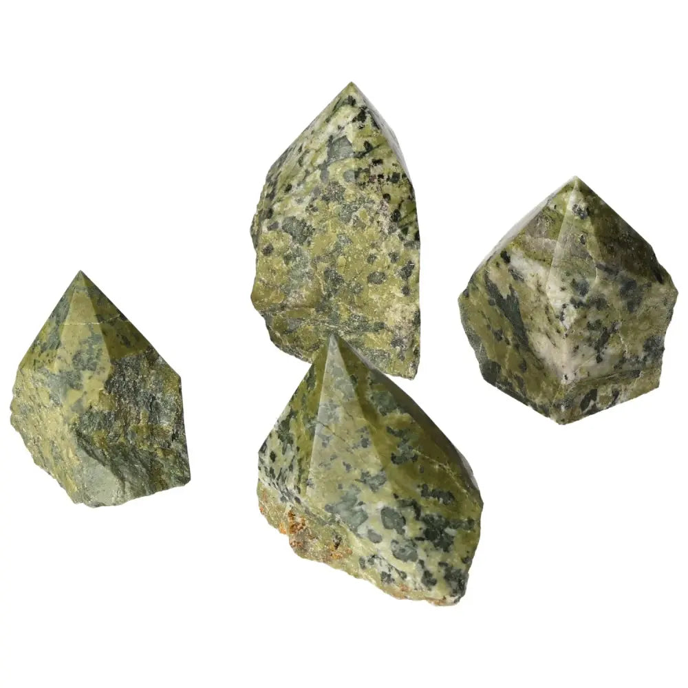 Polished Point Jadeite M gemstones from Sylvia Crystals, showcasing luxurious quality and cultural significance.