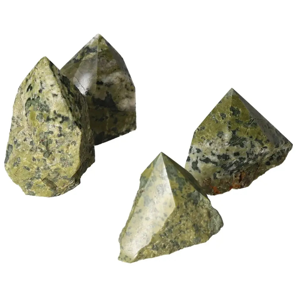 Luxurious Polished Point Jadeite M gemstones from Sylvia Crystals, symbolizing power and fortune, handpicked for premium quality.