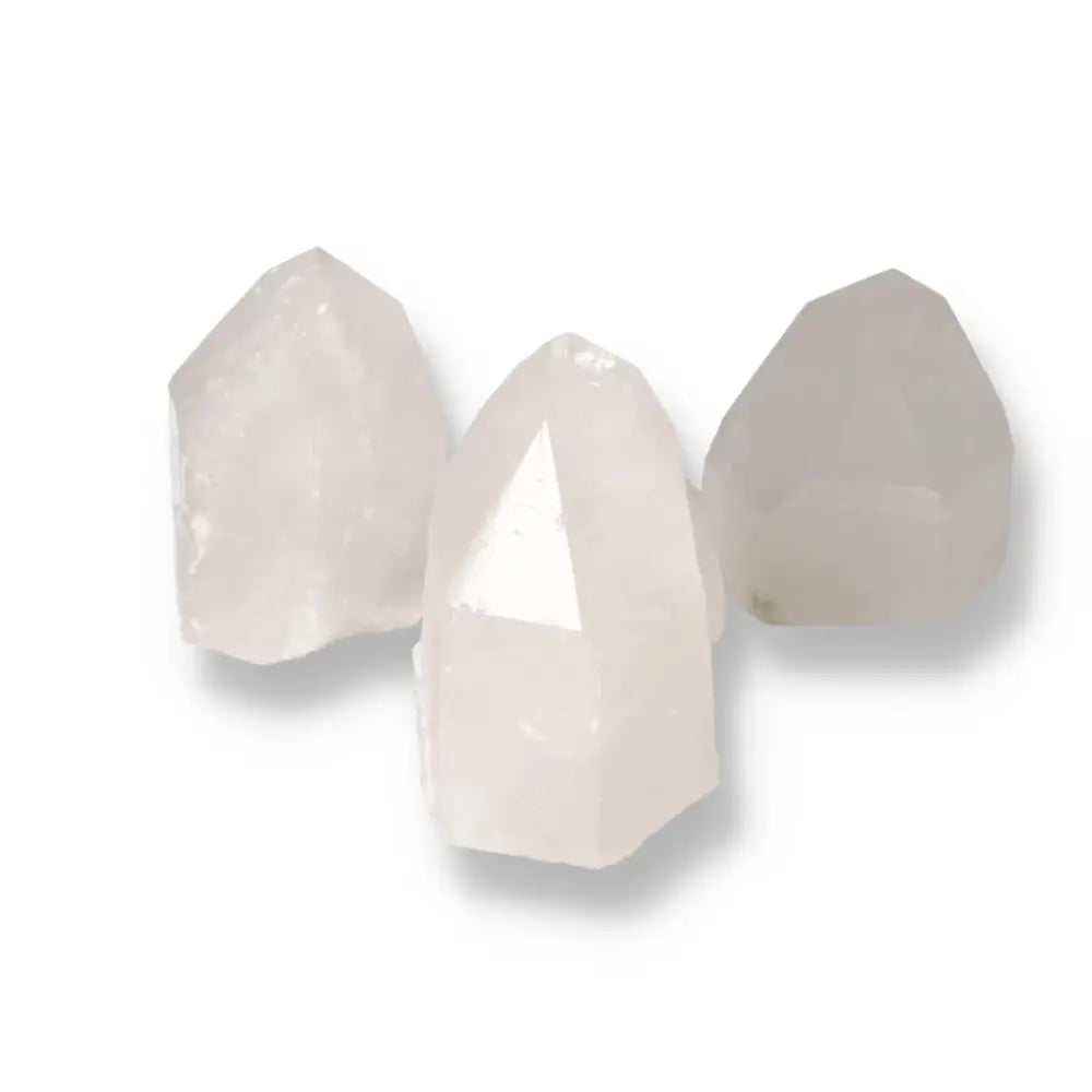 Polished Point Quartz L crystals from Sylvia Crystals for luxury and spiritual enhancement, promoting harmony and transformation.