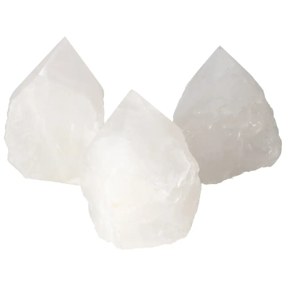 Polished Point Quartz L by Sylvia Crystals, three premium purification crystals for harmonizing body, mind, and surroundings.