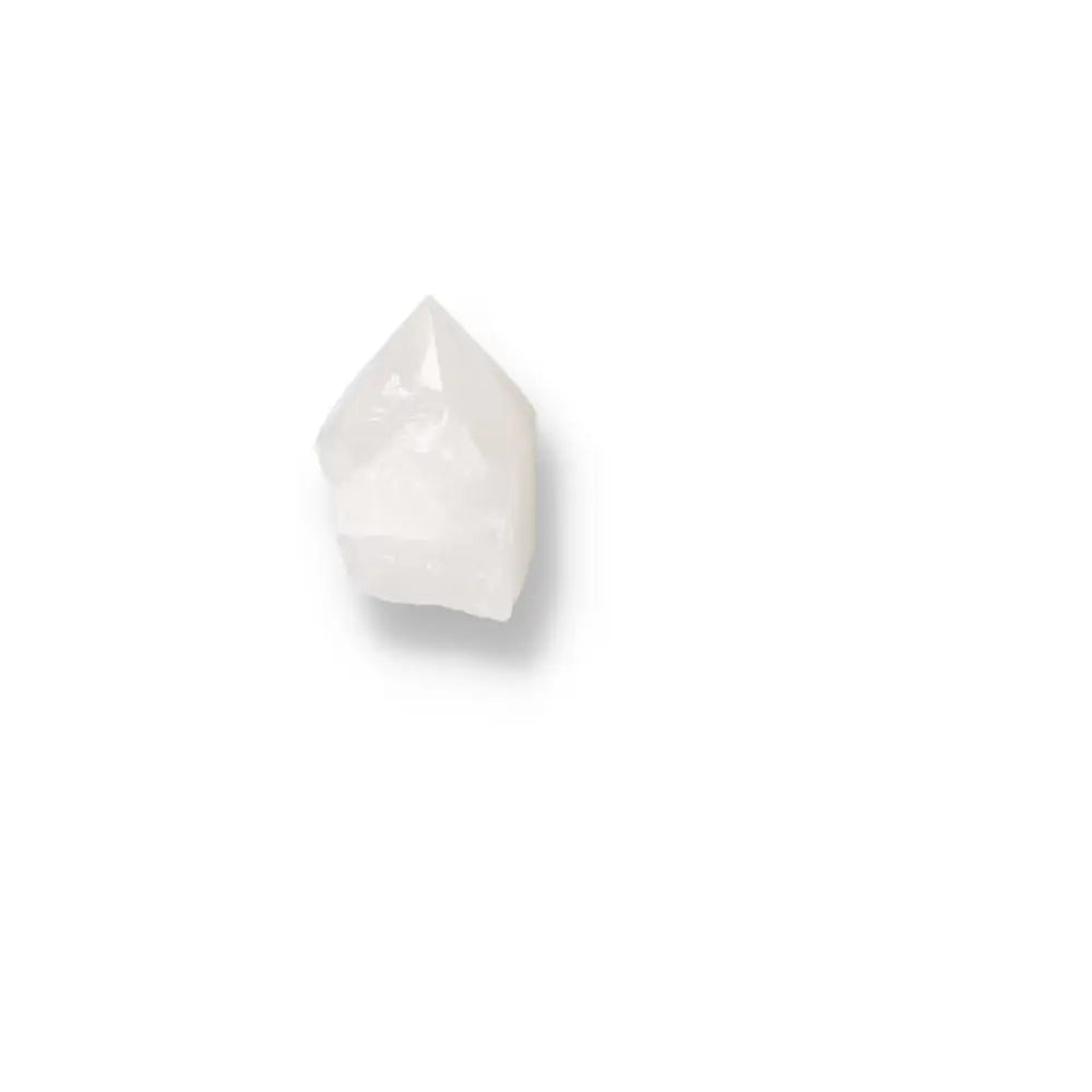 Polished Point Quartz S crystal from Sylvia Crystals, offering aesthetic beauty and spiritual harmony for body, mind, and environment.