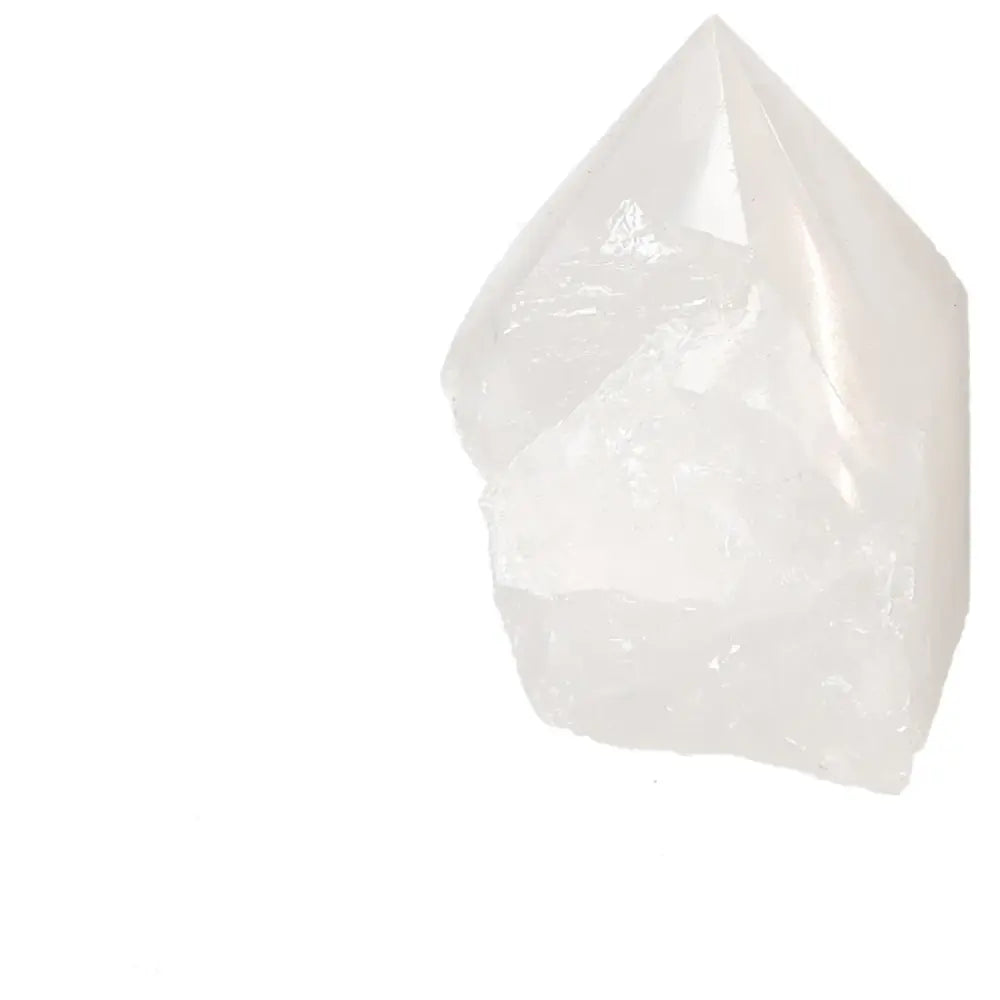 Polished Point Quartz S crystal, premium quality from Sylvia Crystals, known for harmonizing body, mind, and environment.