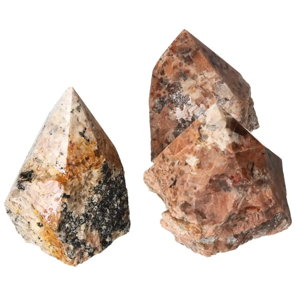 Polished Point Quartz With Feldspar L crystals showcasing natural beauty and clarity from Sylvia Crystals collection.