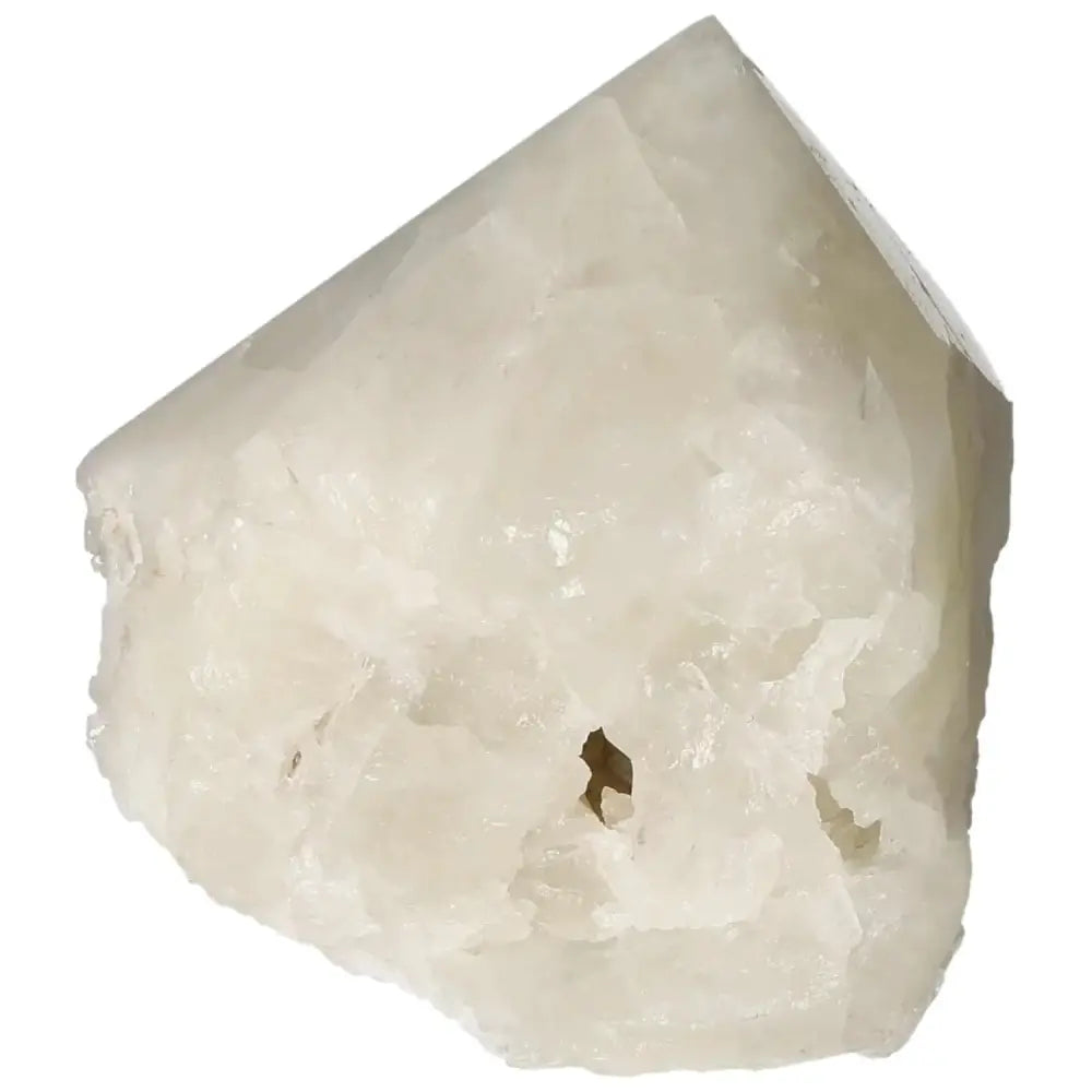 Polished Point Quartz with Sulphur from Sylvia Crystals, featuring a striking yellow hue and elegant design.