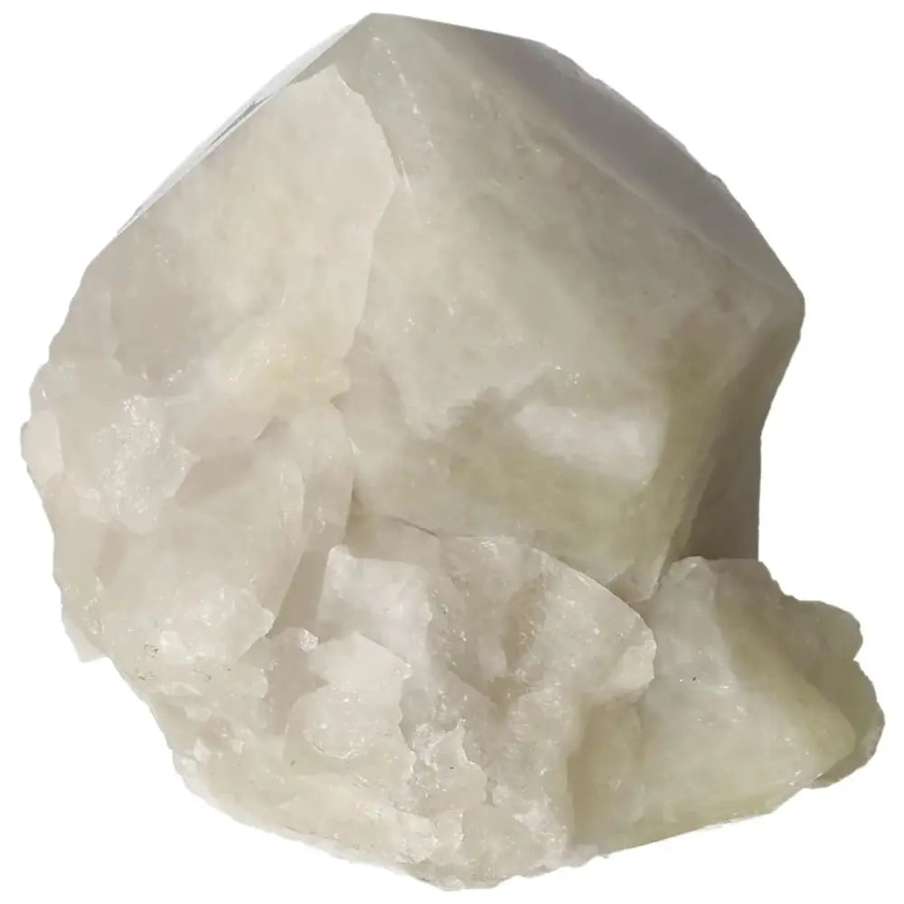 Polished Point Quartz With Sulphur gemstone featuring natural luminosity and spiritual wellness enhancement from Sylvia Crystals.