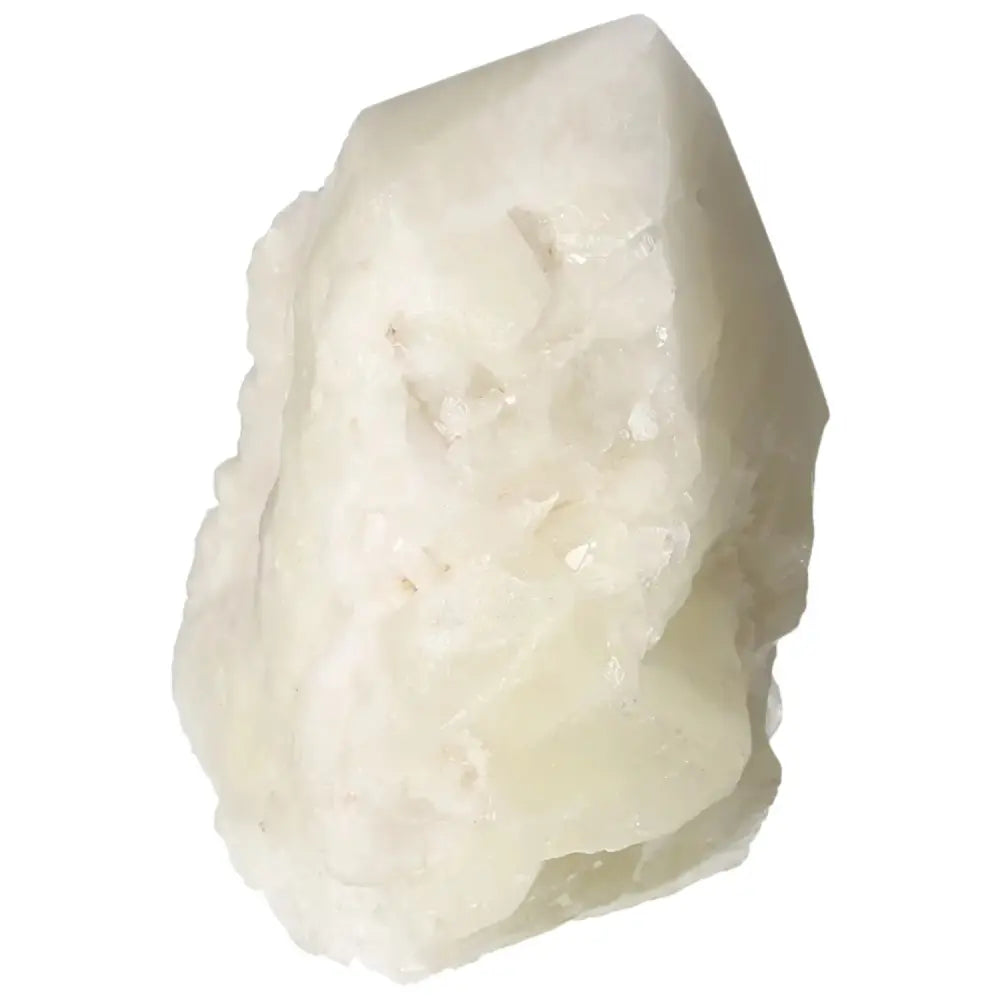 Polished Point Quartz with Sulphur Crystal from Sylvia Crystals, featuring vibrant yellow hues for aesthetic appeal and energy cleansing.