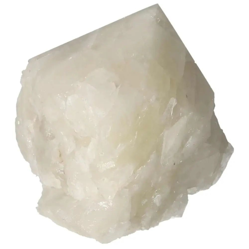 Polished Point Quartz with Sulphur crystal, showcasing vibrant sulfur inclusions, from Sylvia Crystals collection.