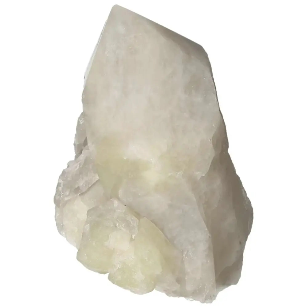 Polished Point Quartz with Sulphur gemstone from Sylvia Crystals, showcasing natural luminosity and spiritual energy.