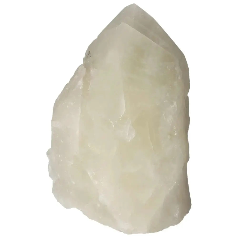 Polished Point Quartz with Sulphur crystal displaying natural inclusions, perfect for energetic and visual allure.