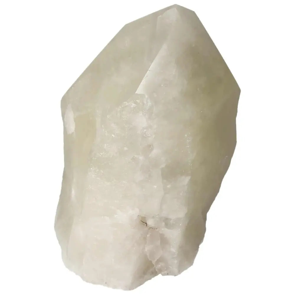 Polished Point Quartz with Sulphur featuring unique natural inclusions, showcasing pristine clarity and vibrant energy.