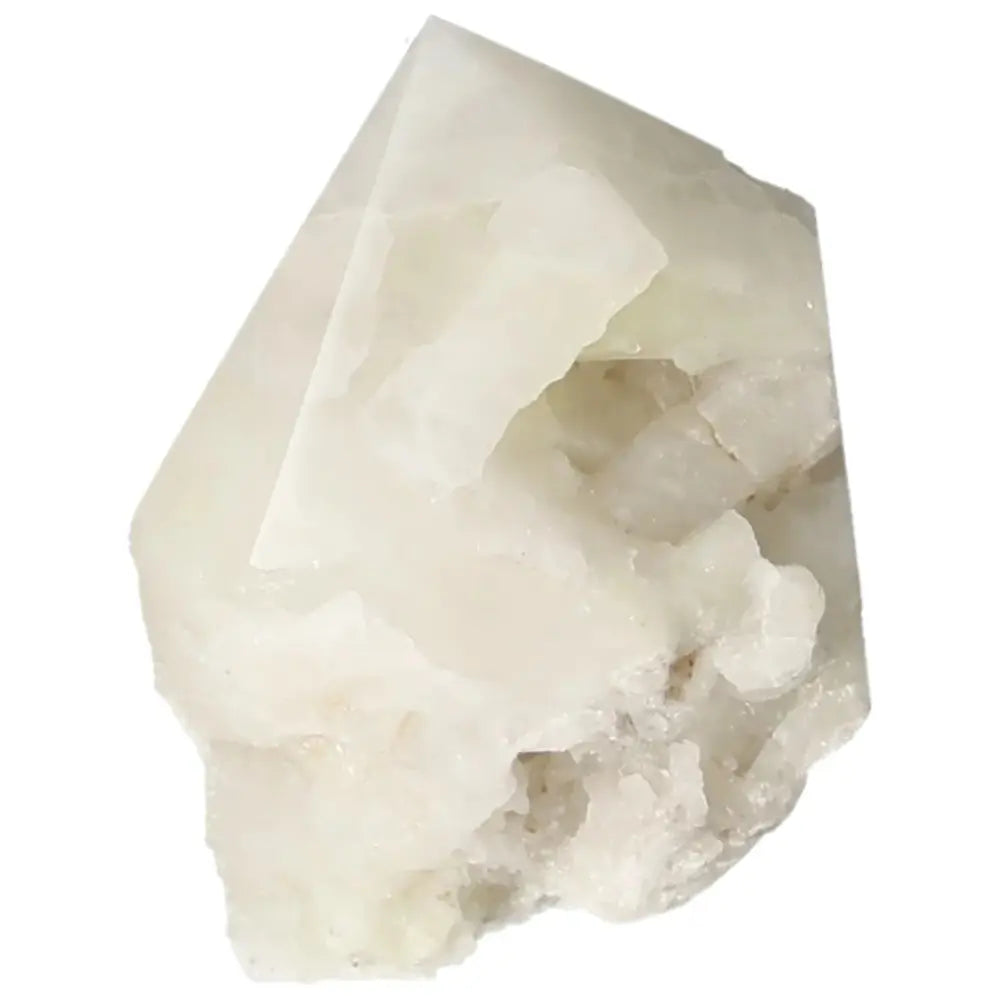 Polished Point Quartz With Sulphur - Premium crystal by Sylvia Crystals showcasing vibrant yellow sulphur accents.