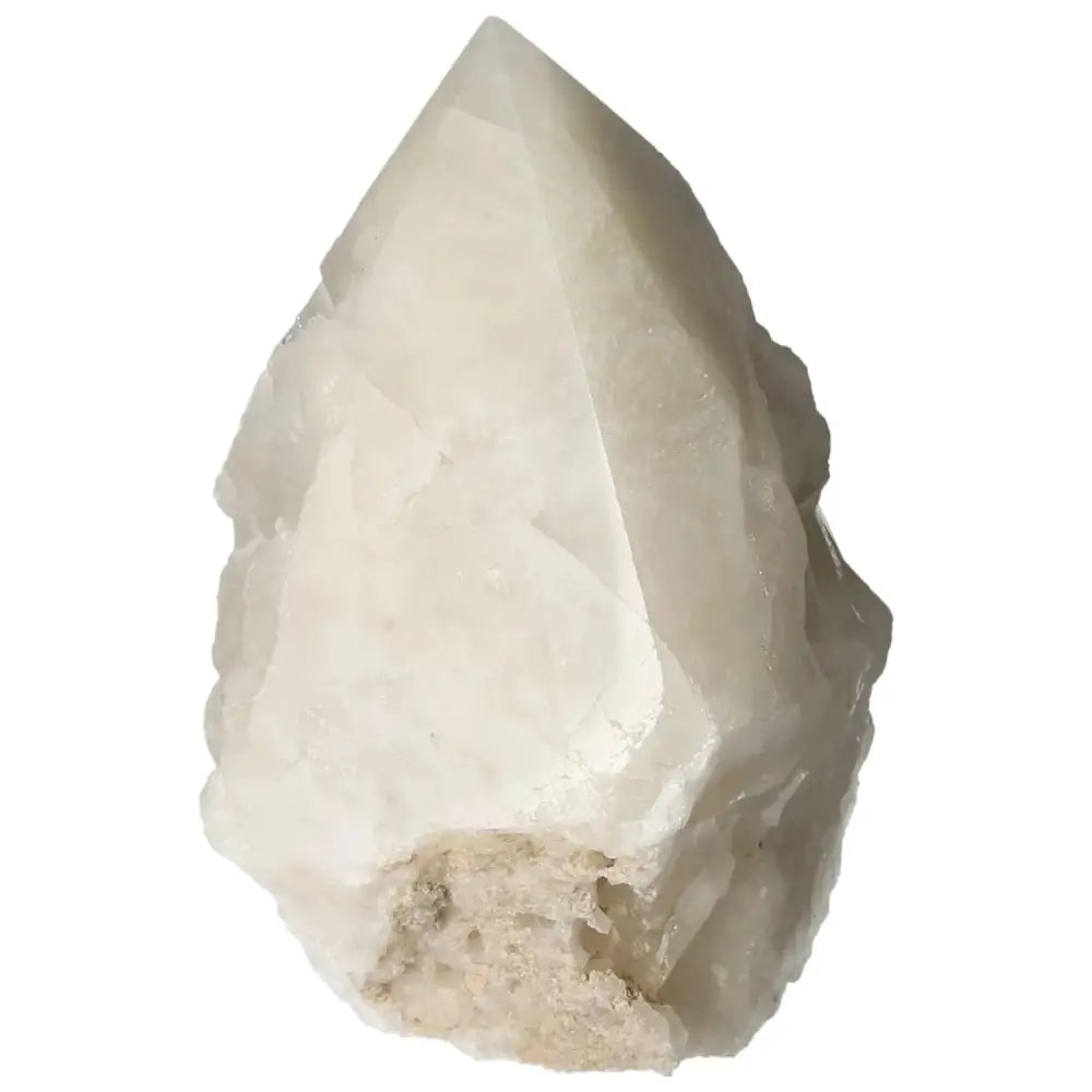 Polished Point Quartz With Sulphur crystal from Sylvia Crystals, featuring clear quartz and vibrant sulphur energy for balance.