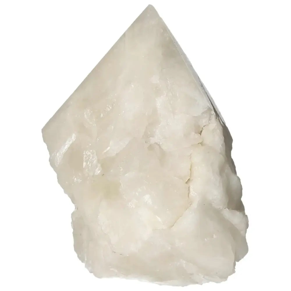 Polished Point Quartz with Sulphur crystal enhancing balance by Sylvia Crystals, showcasing clarity and vibrant energy.