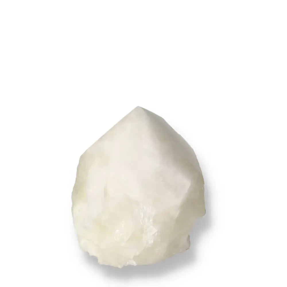 Polished Point Quartz with Sulphur crystal showcasing a blend of luxury and spirituality from Sylvia Crystals collection.