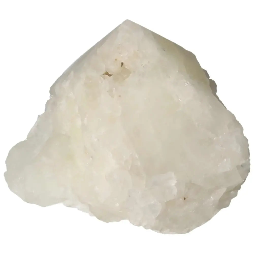 Polished Point Quartz With Sulphur gemstone from Sylvia Crystals, showcasing clarity and transformative energy qualities.