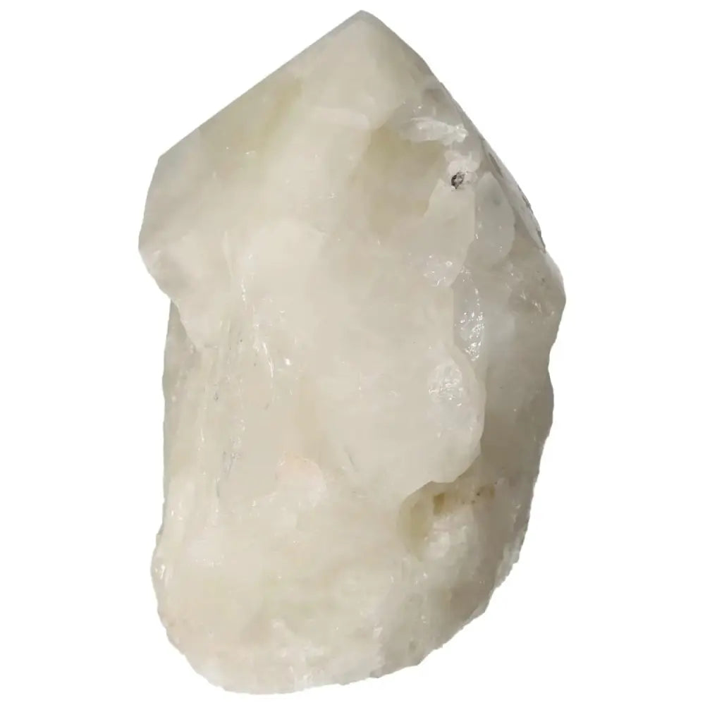 Exquisite Polished Point Quartz With Sulphur crystal showcasing vibrant yellow hues for positivity and clarity from Sylvia Crystals.
