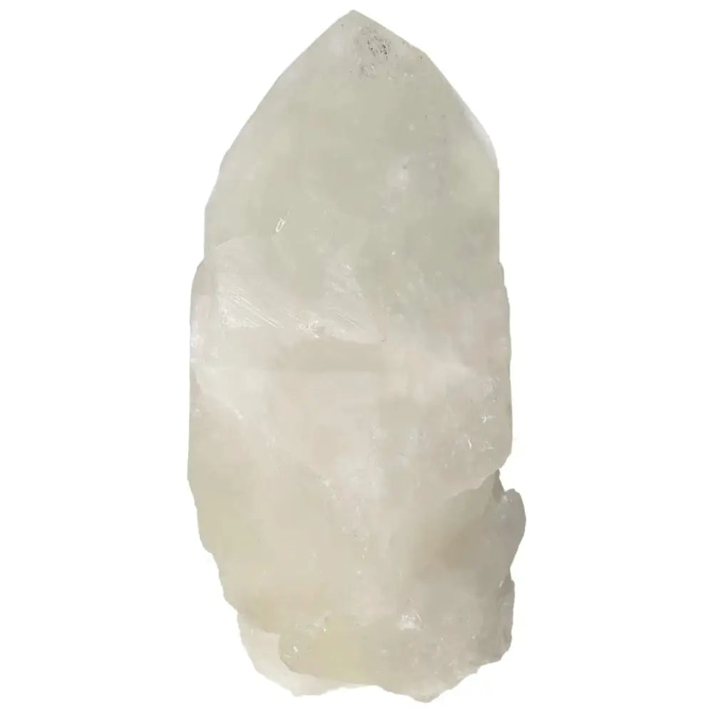 Polished Point Quartz with Sulphur crystal, showcasing clear quartz and yellow sulphur hues from Sylvia Crystals.