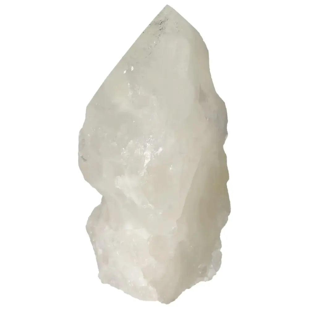 Polished Point Quartz With Sulphur crystal from Sylvia Crystals, featuring clear quartz and vibrant sulphur hues.