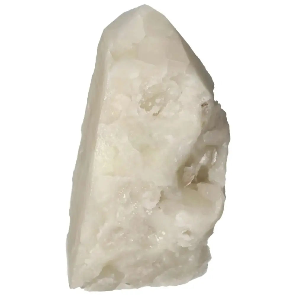 Polished point quartz with sulphur crystal from Sylvia Crystals, showcasing luxury and spirituality, known for detoxifying properties.