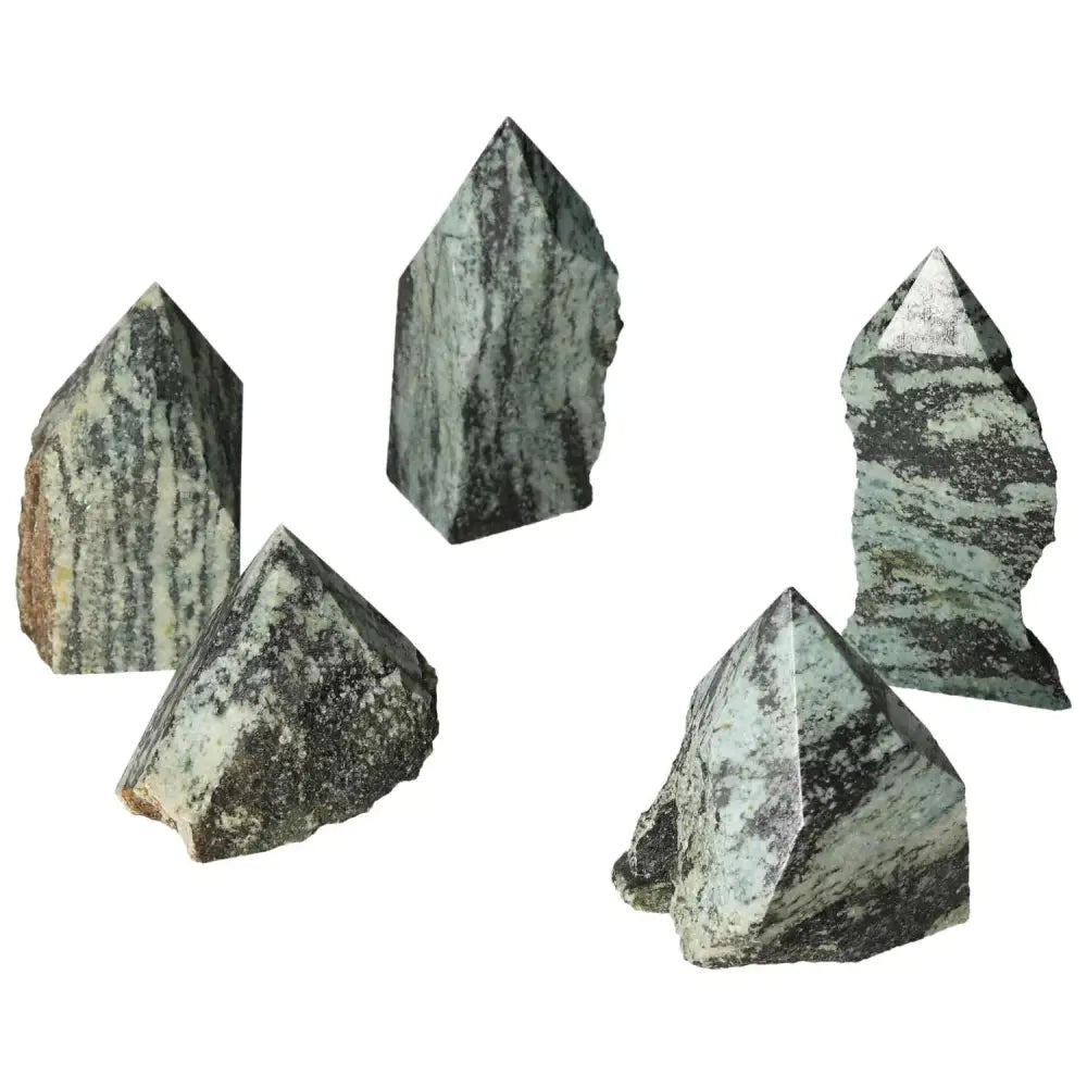 Polished Point Snake Jasper M by Sylvia Crystals, showcasing unique patterns for spiritual growth and luxury home decor.