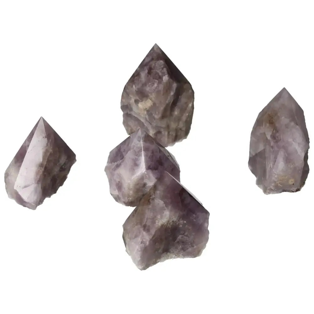 Polished Point Super Seven Amethyst S crystals displaying unique mineral blend, enhancing spiritual growth and emotional balance.
