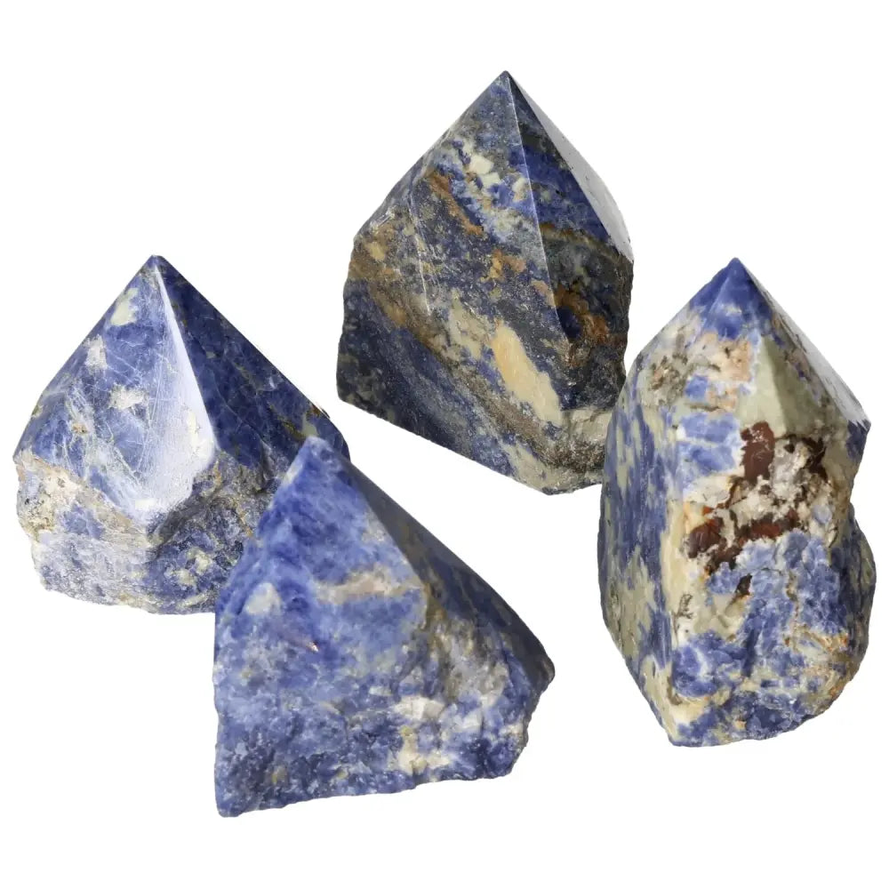 Polished Point sodalite crystals from Sylvia Crystals, promoting creativity and clear thinking.