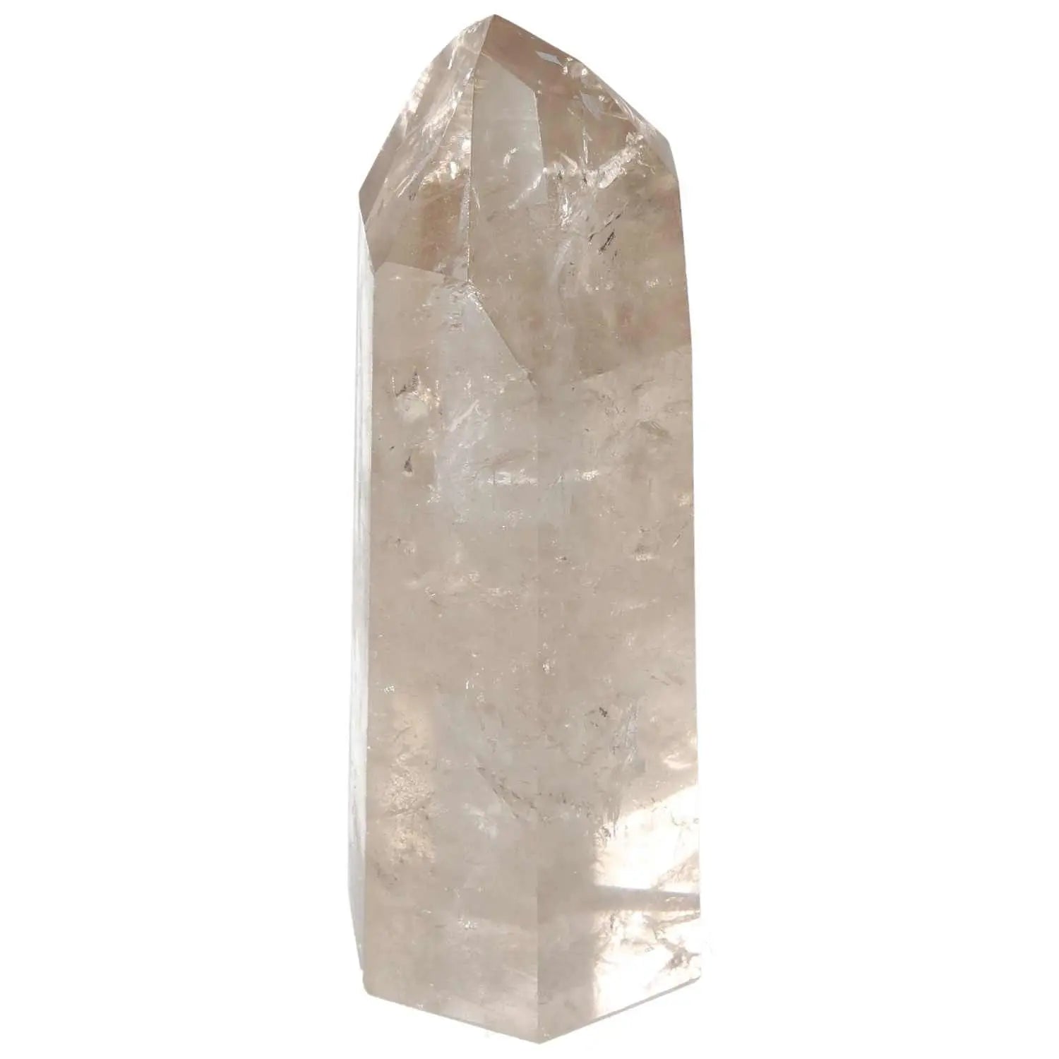 Polished Quartz Smoky Obelisk from Sylvia Crystals, featuring a premium clarity stone ideal for decor and enhancing tranquility.
