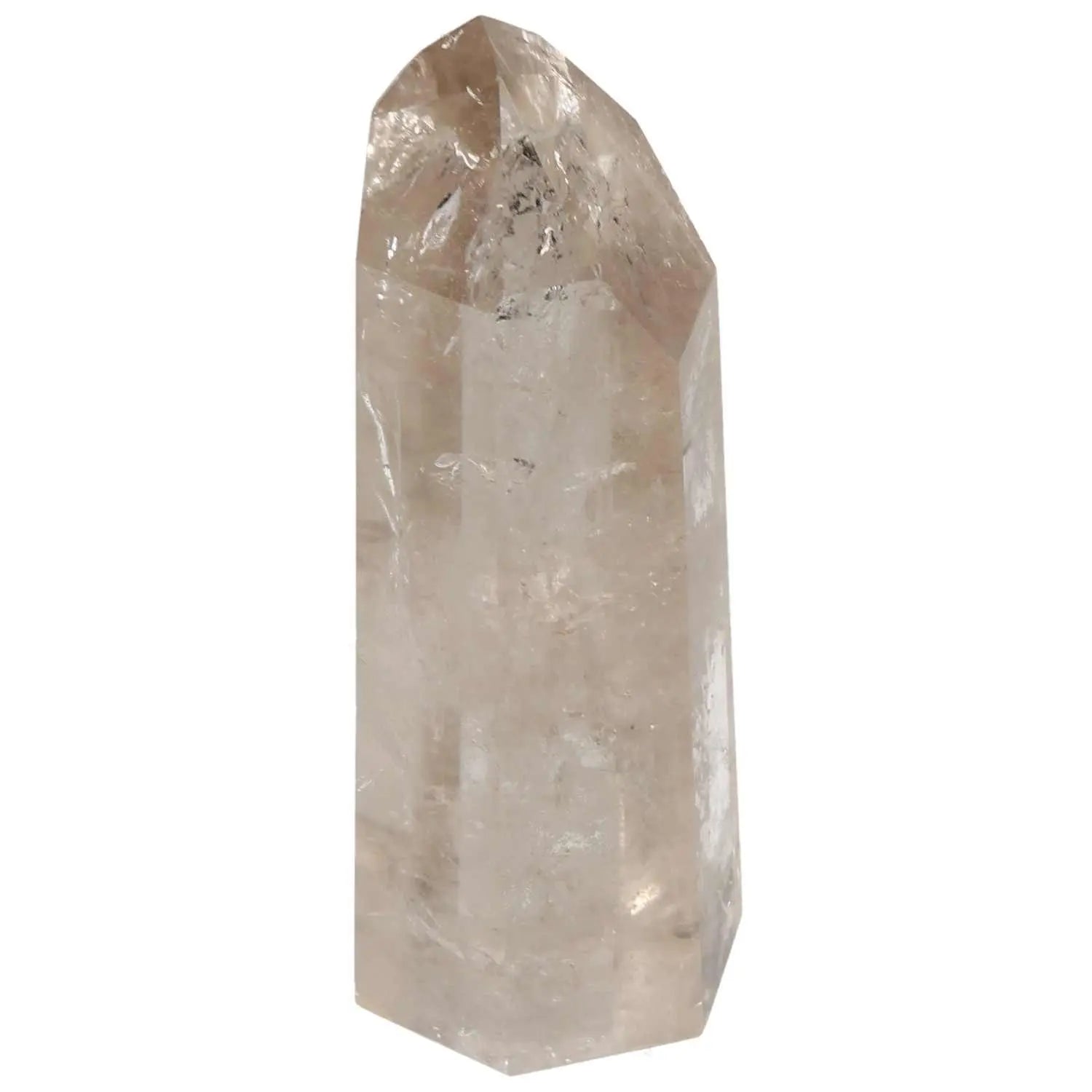 Polished Quartz Smoky Obelisk from Sylvia Crystals, enhancing tranquility and clarity with grounding Smoky Quartz properties.