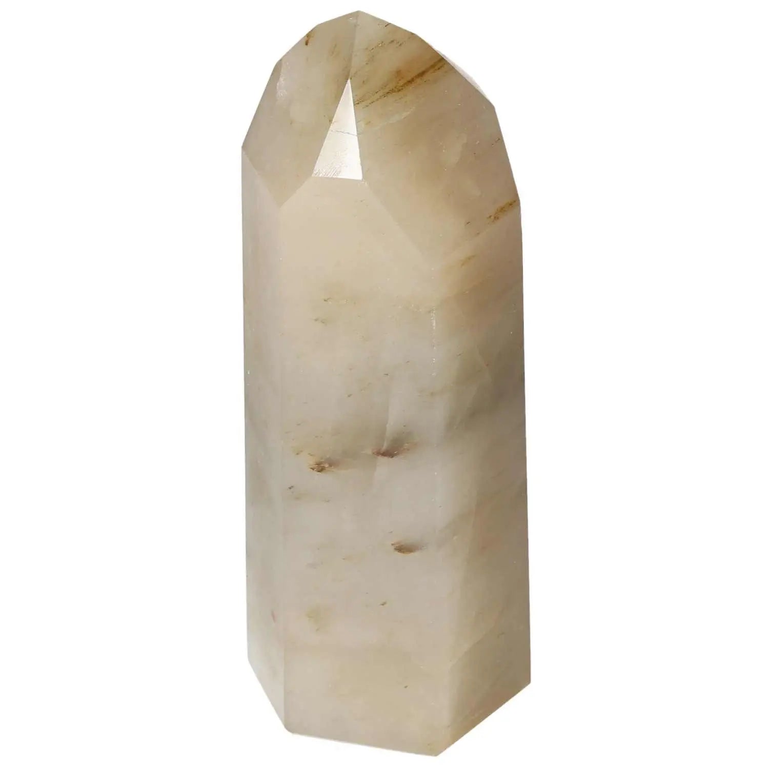 Polished Quartz Smoky Obelisk by Sylvia Crystals for mental clarity and emotional balance, featuring premium craftsmanship.