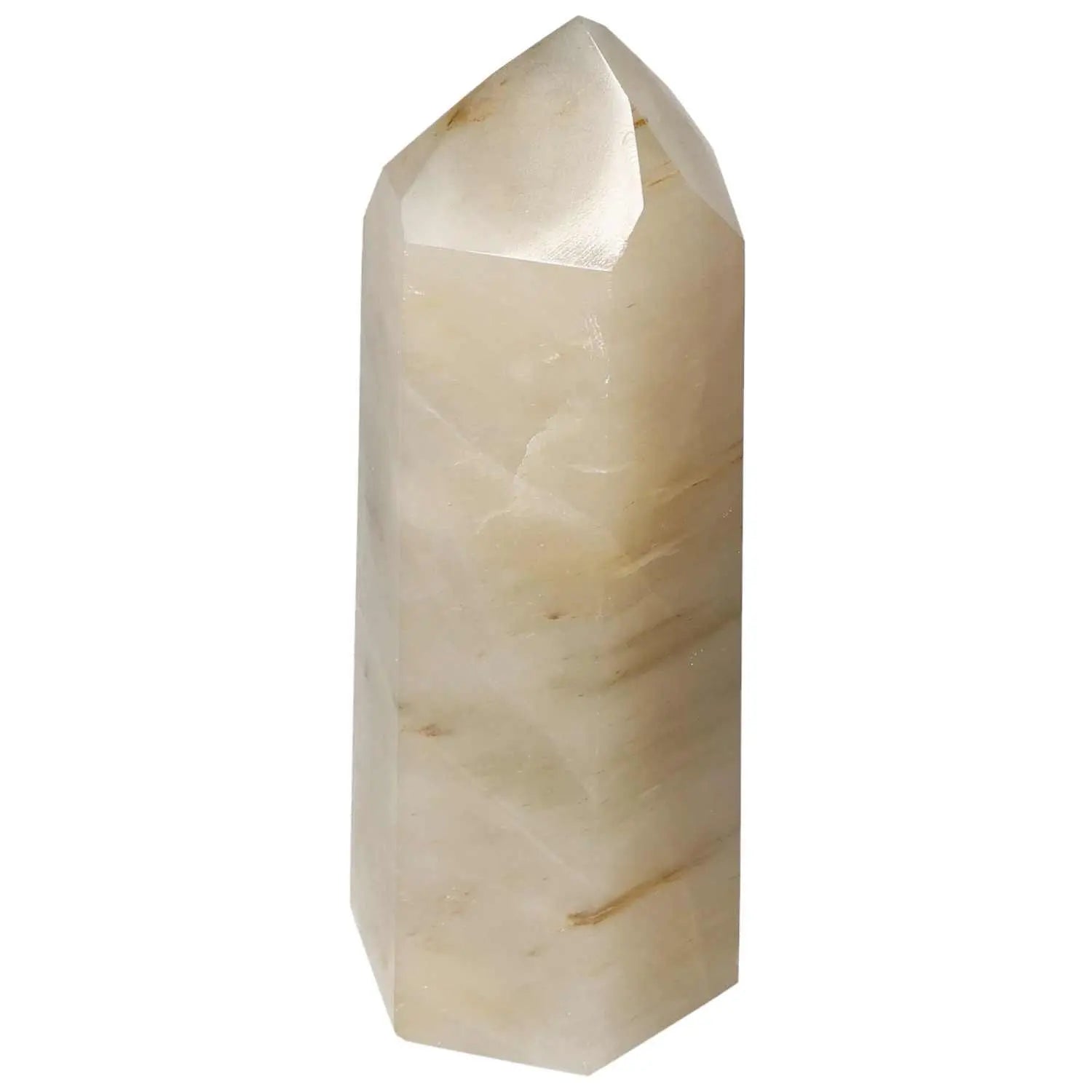 Polished Quartz Smoky Obelisk crystal for mental clarity and grounding, by Sylvia Crystals.