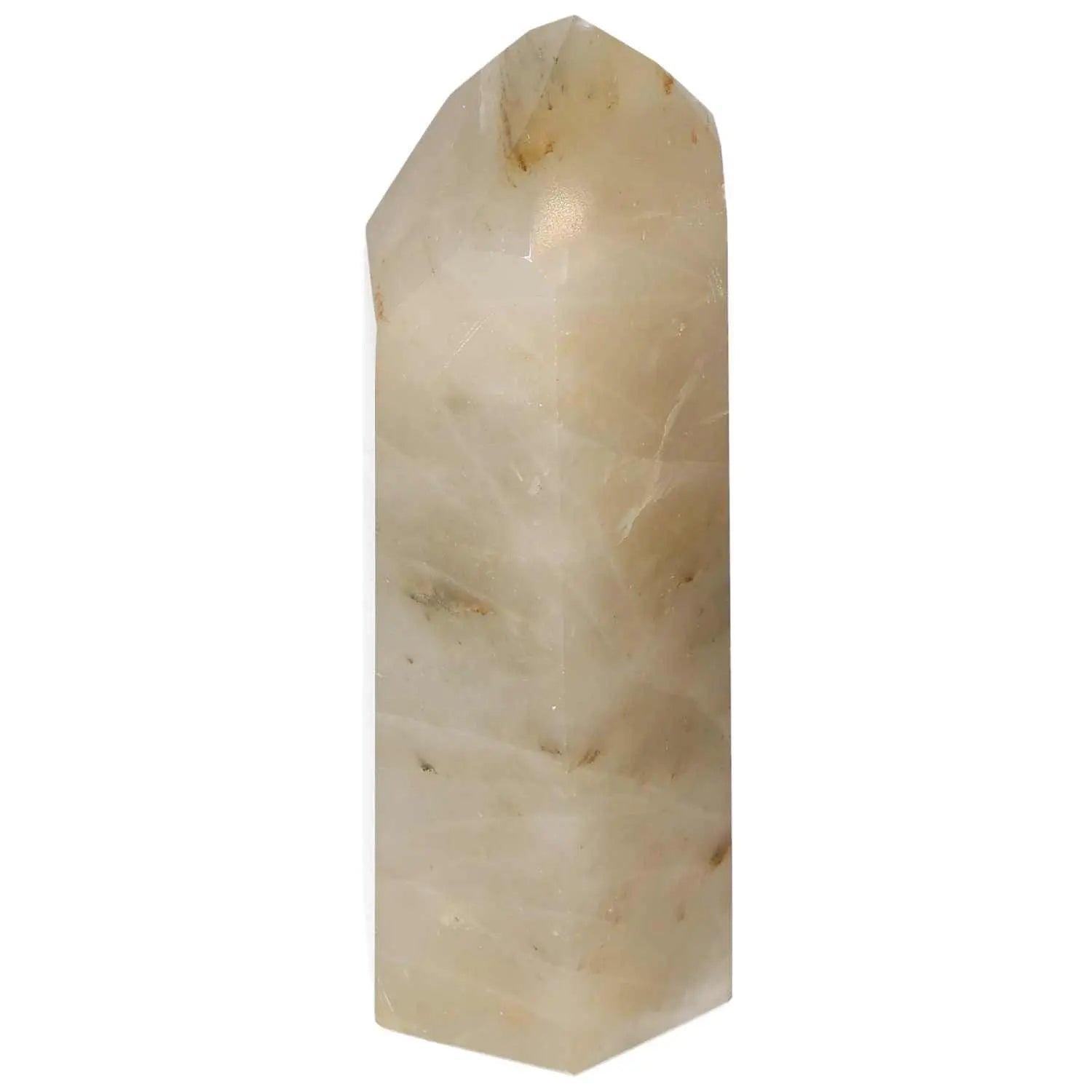Polished Quartz Smoky Obelisk by Sylvia Crystals, enhances mental clarity and emotional balance, grounding properties.