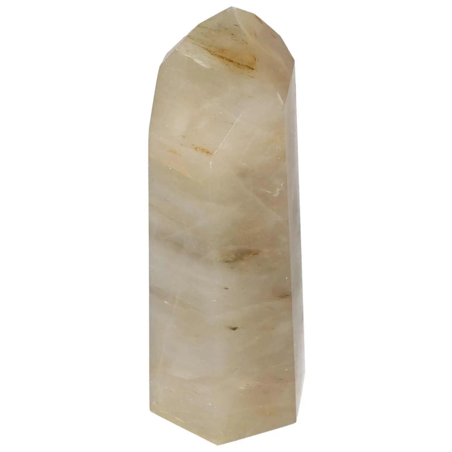 Polished Quartz Smoky Obelisk by Sylvia Crystals, enhancing mental clarity and grounding, premium handpicked crystal product.