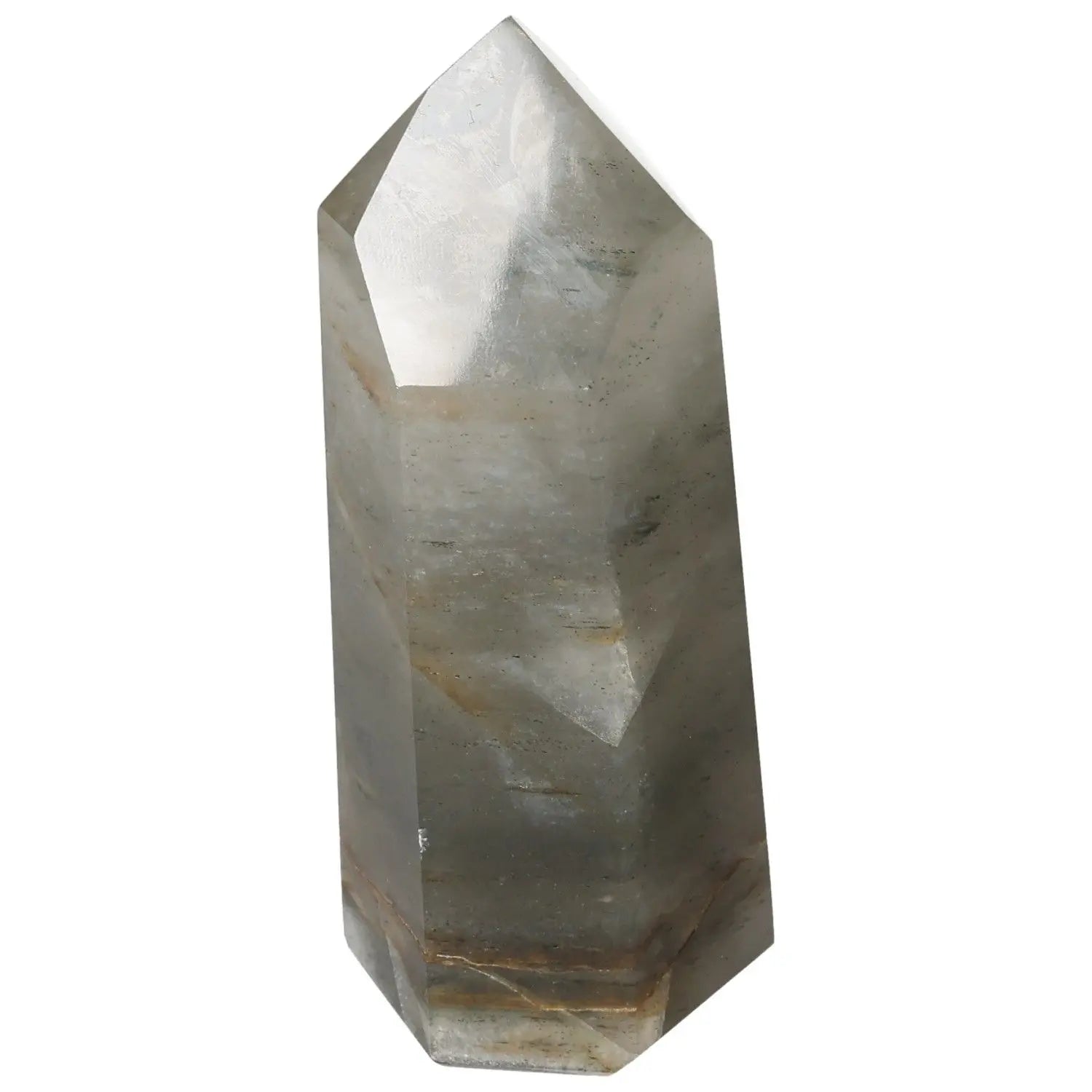 Polished Quartz Smoky Obelisk from Sylvia Crystals, enhancing grounding and decision-making, perfect for professionals.