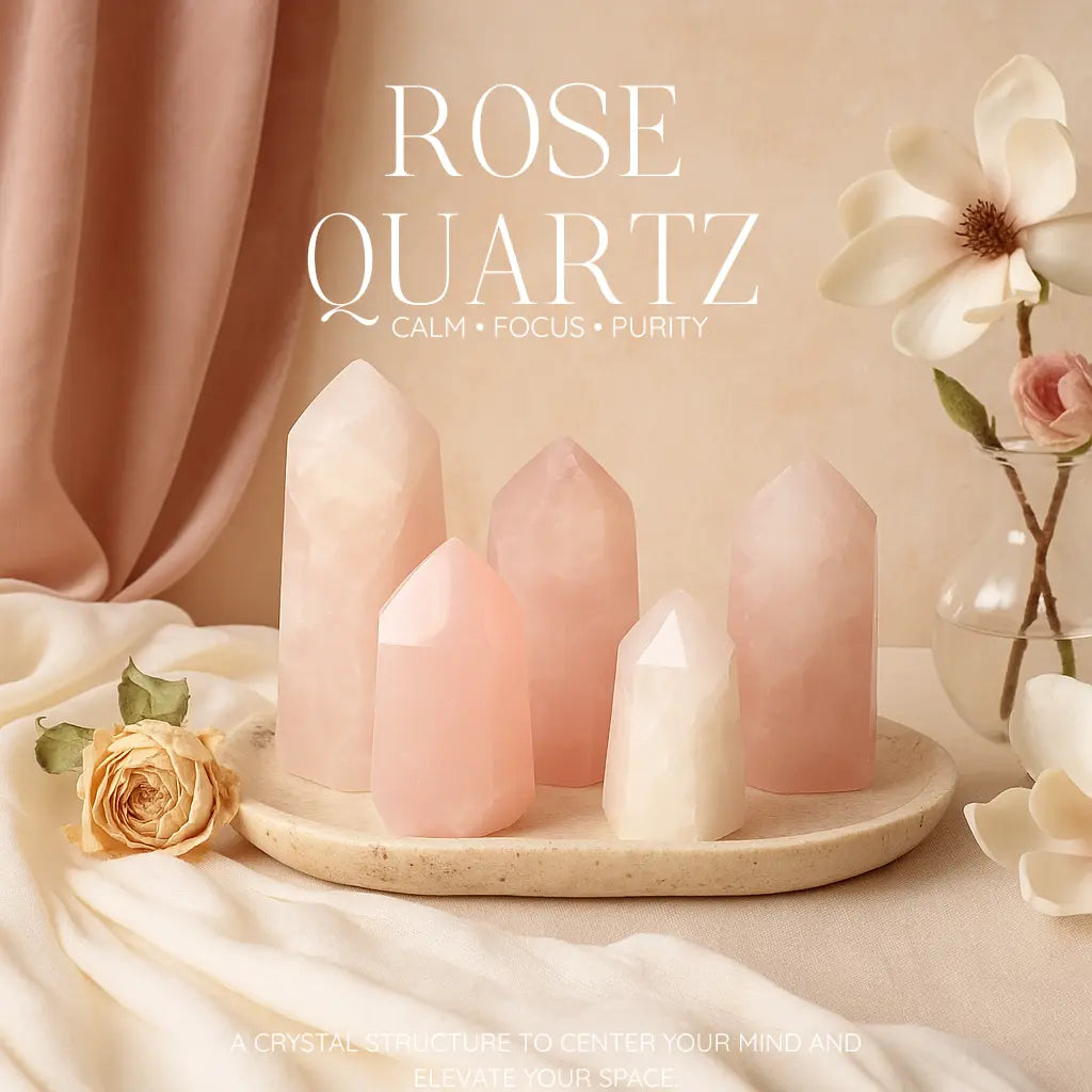 Polished Rose Quartz Obelisk M Sylvia Crystals Sp. z o.o.
