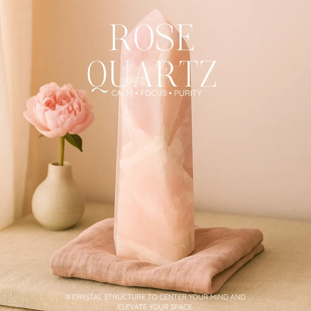 Polished Rose Quartz Obelisk Sylvia Crystals Sp. z o.o.