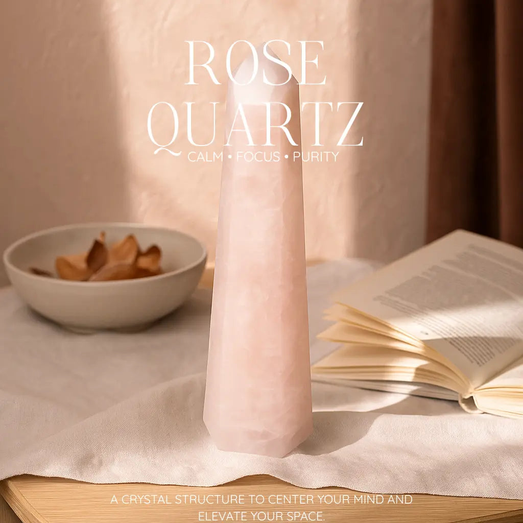 Polished Rose Quartz Obelisk Sylvia Crystals Sp. z o.o.