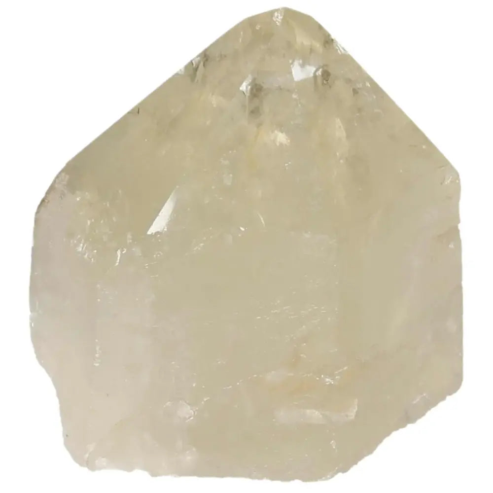 Close-up of polished smoky quartz point crystal with a reflective finish, showcasing its natural beauty and grounding properties.