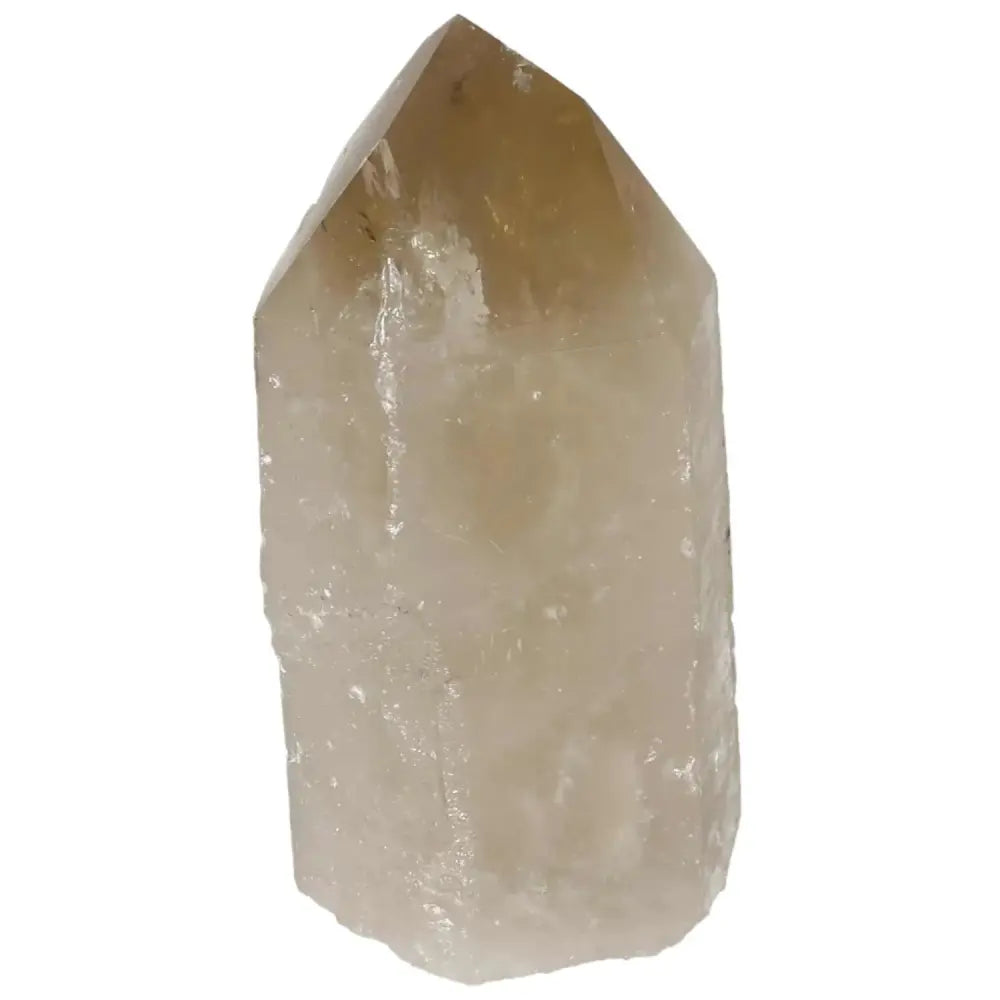 Polished Smoky Quartz Point crystal from Sylvia Crystals, known for grounding and shielding against negative energy.