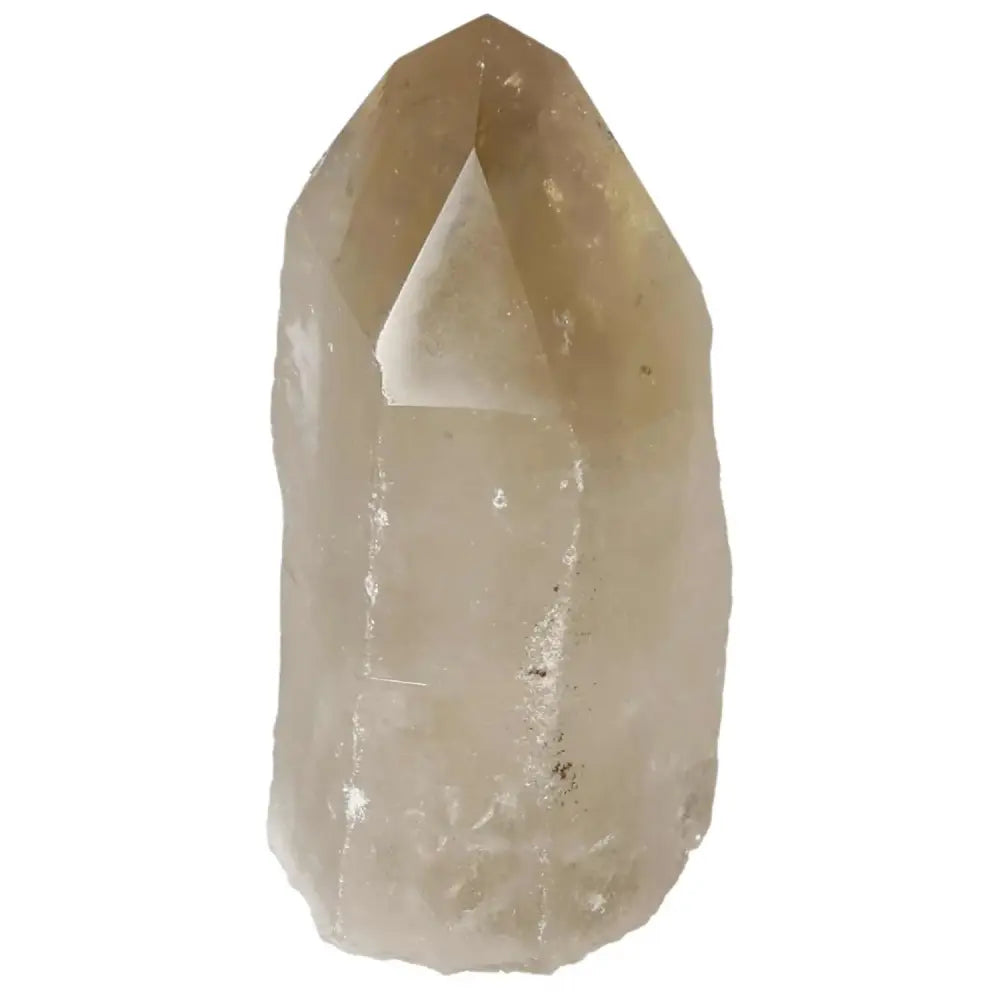 Polished Smoky Quartz Point crystal offering grounding properties from Sylvia Crystals, ideal for energy protection and spiritual practice.