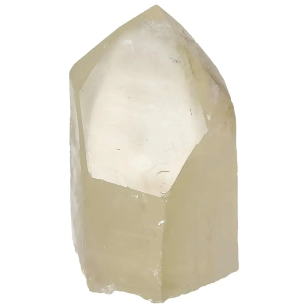 Polished Smoky Quartz Point crystal by Sylvia Crystals, showcasing natural beauty and grounding energy for elegance and metaphysical benefits.