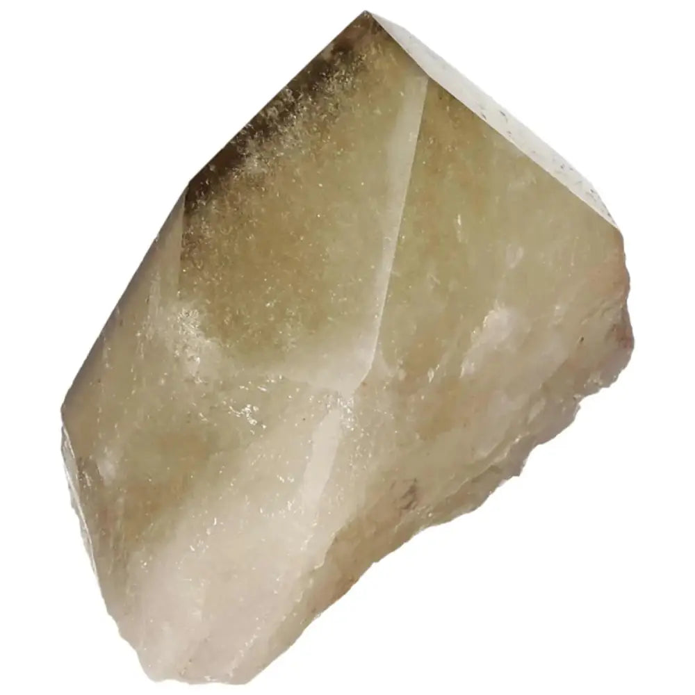 Polished smoky quartz point from Sylvia Crystals, offering grounding and protection, crafted for spiritual practices and luxury appeal.