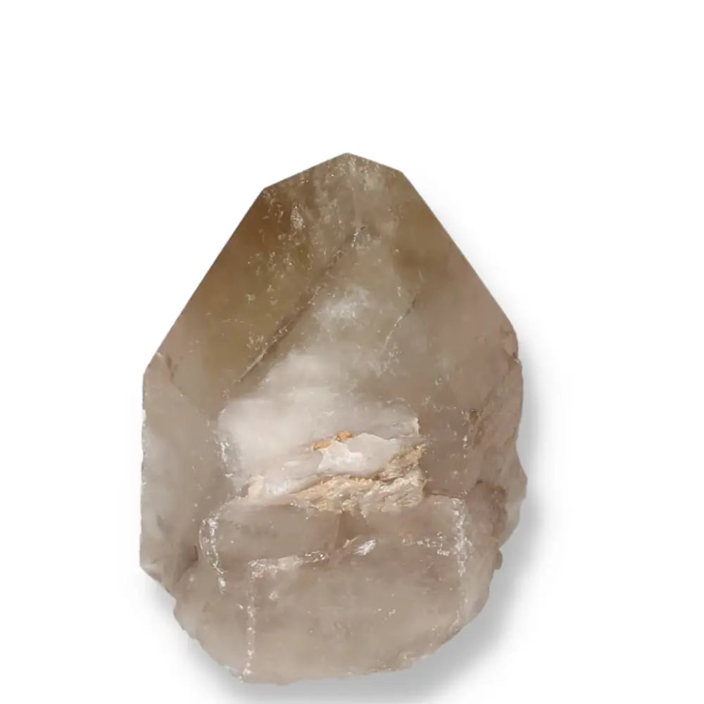 Polished Smoky Quartz Point crystal offering grounding and protective properties, ideal for balance and tranquility in spiritual practices.